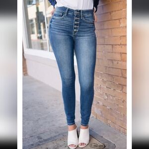 Judy Blue Rose Classic Button Fly Skinny Jeans. Size 7/28 (M5)